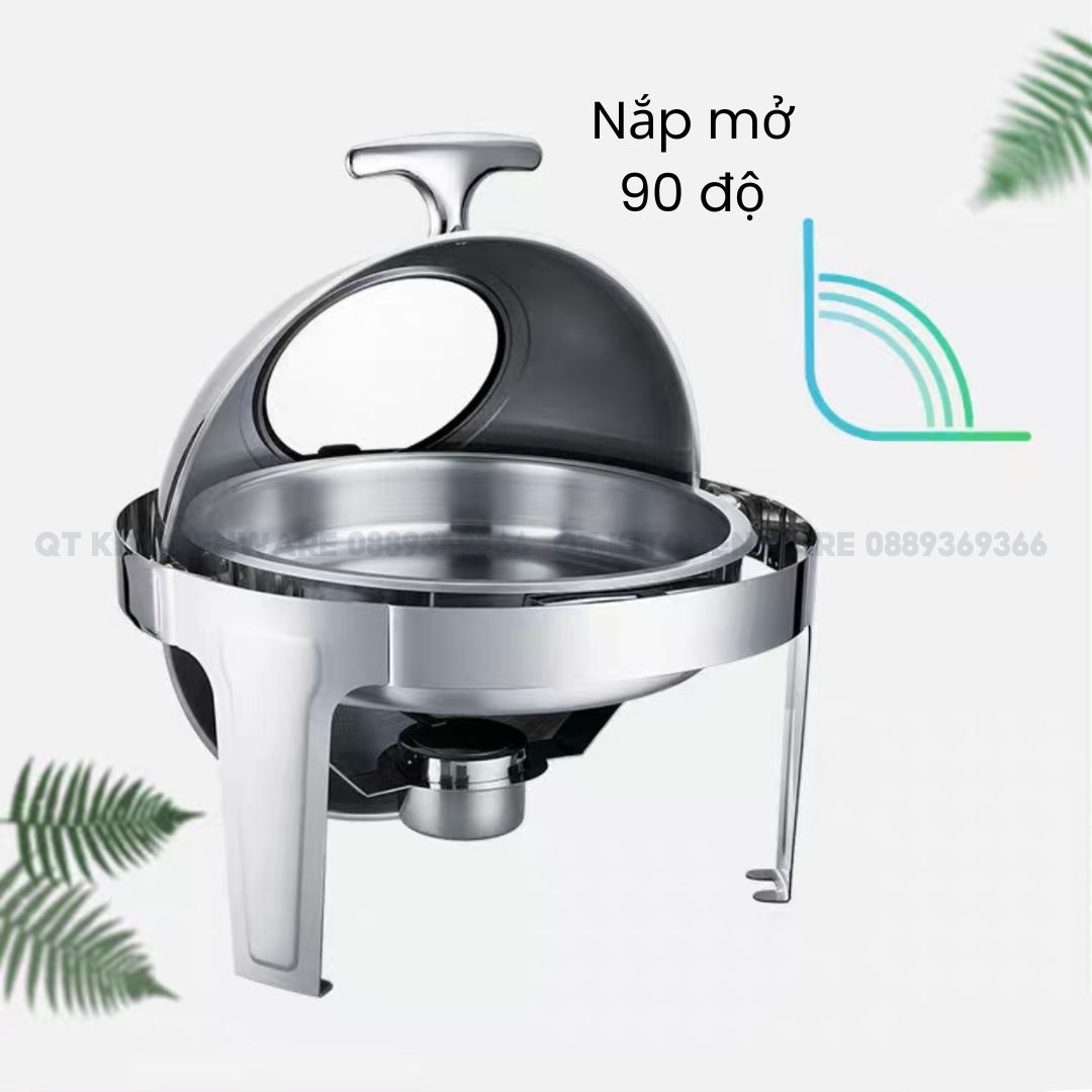 Nồi buffet tròn chân thẳng nắp inox (YD-721) và nắp kính (YD-721KS)